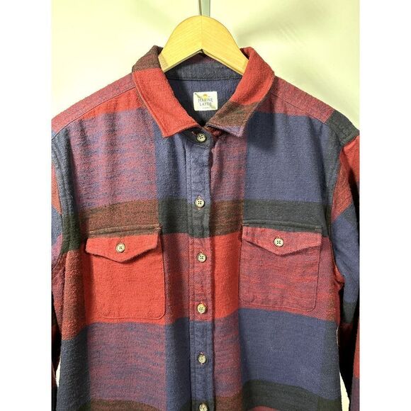 MARINE LAYER Women's Riley Plaid Flannel Overshirt Red/Blue Size Extra Large - Picture 4 of 11